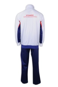 WTV168 Design Winter Sports Suit Gold Velvet Sportswear Macao Baiban Chamber of Commerce Sportswear Manufacturer back view